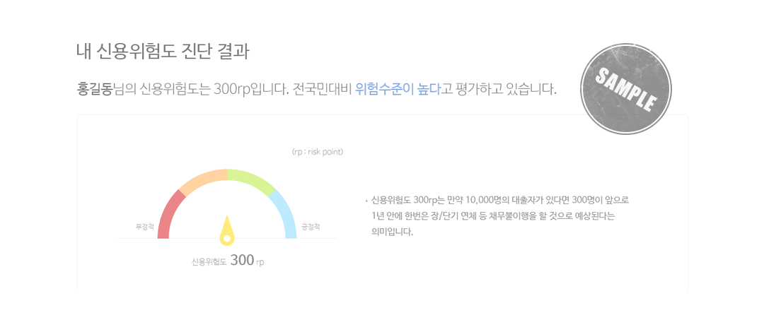 내 신용위험도 진단 결과 샘플